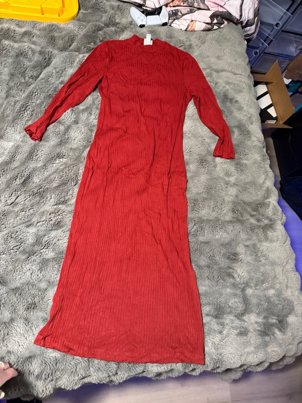 a.new day Ribbed Mock Neck dress Rust Size Small - Picture 2 of 7